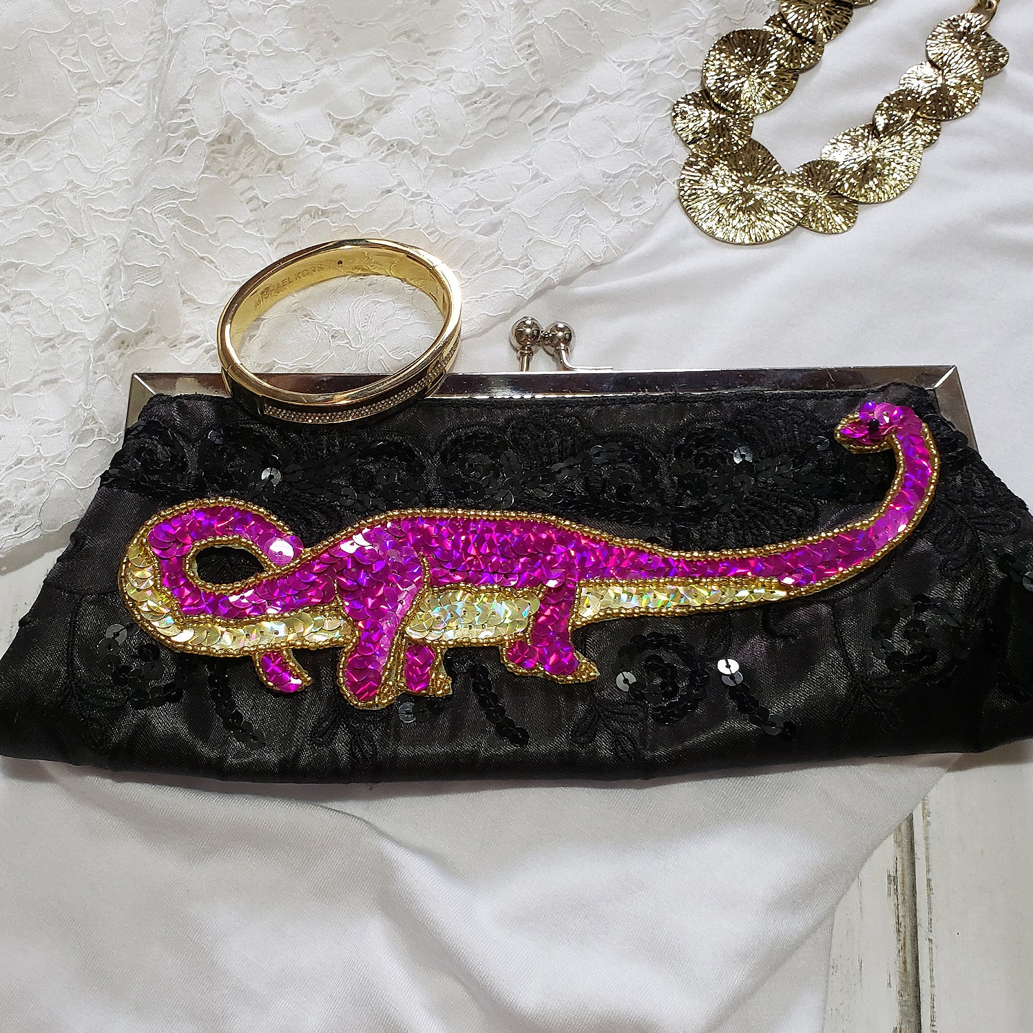 3 3/4" x 2 1/2" Pegosaurus Dinosaur Sequin Applique/Patch - Multi Colors Sequin & Beaded Appliques