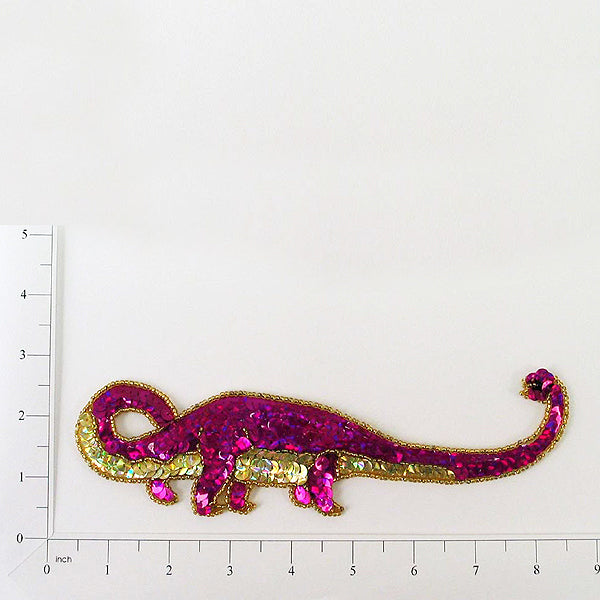 Pat Apathosaurus Dinosaur Sequin Applique/Patch - Multi Colors Sequin & Beaded Appliques