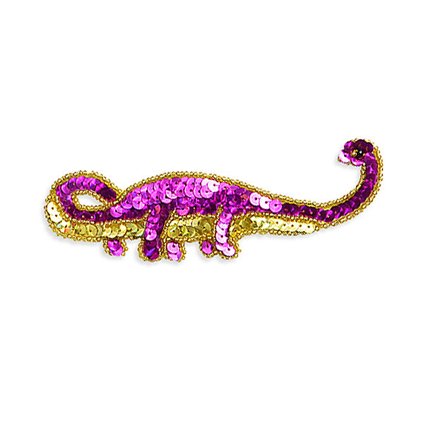 Pat Apathosaurus Dinosaur Sequin Applique/Patch - Purple - Small - Multi Colors Sequin & Beaded Appliques
