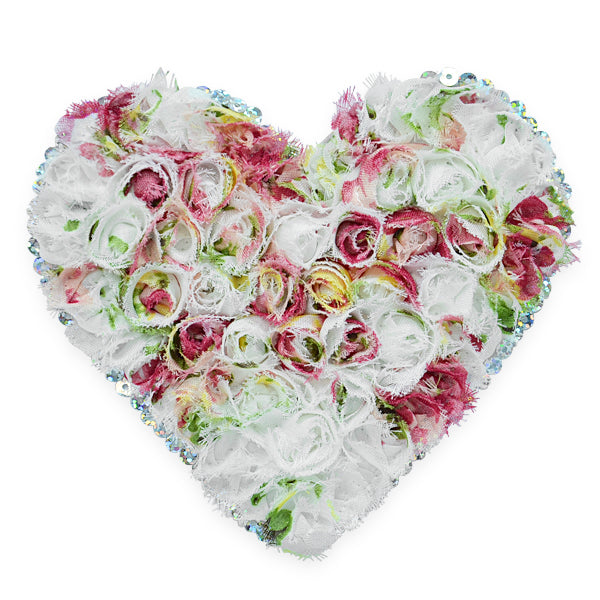 Small Rolled Fabric Heart Applique - Multi Colors Appliques