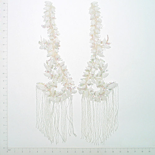 Vine Petal Sequin Applique/Patch Pack of 2 Crystal Aurora Borealis Sequin & Beaded Appliques