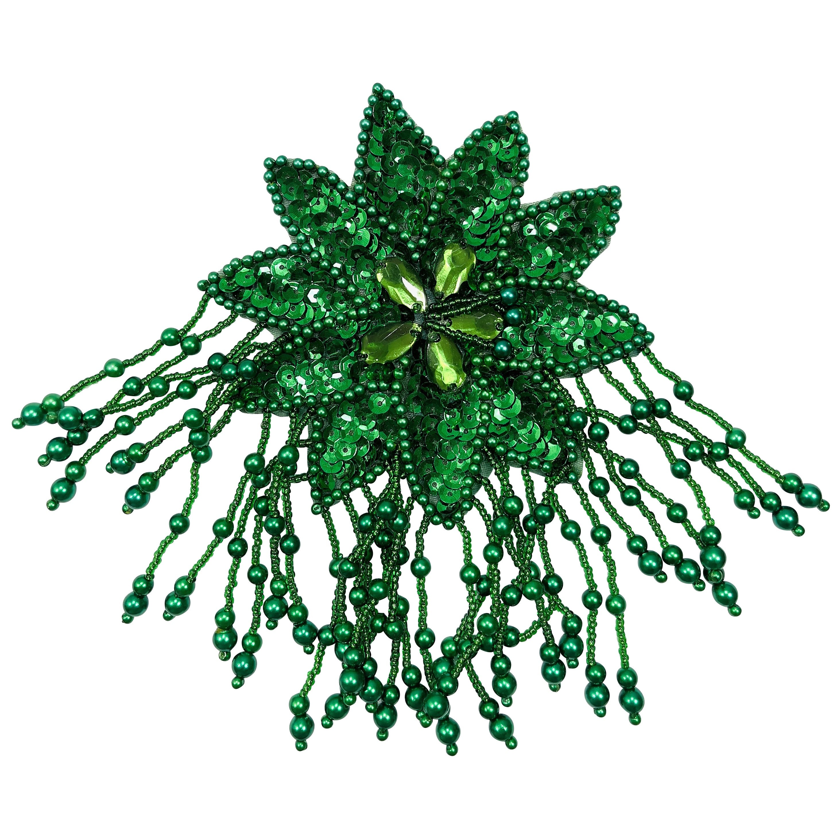 Sunburst Sequin Applique/Patch Kelly Green Sequin & Beaded Appliques