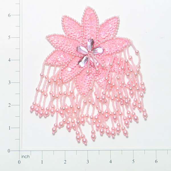 Sunburst Sequin Applique/Patch Light Pink Sequin & Beaded Appliques
