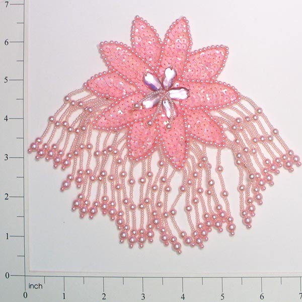 Sunburst Sequin Applique/Patch Pink Sequin & Beaded Appliques