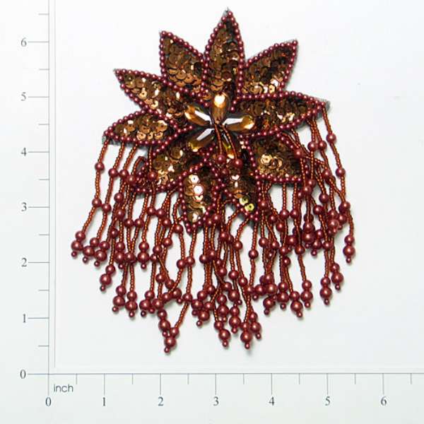 Sunburst Sequin Applique/Patch Bronze Sequin & Beaded Appliques