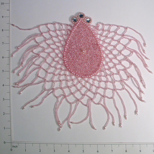 Spiderweb Beaded Applique Mauve Sequin & Beaded Appliques
