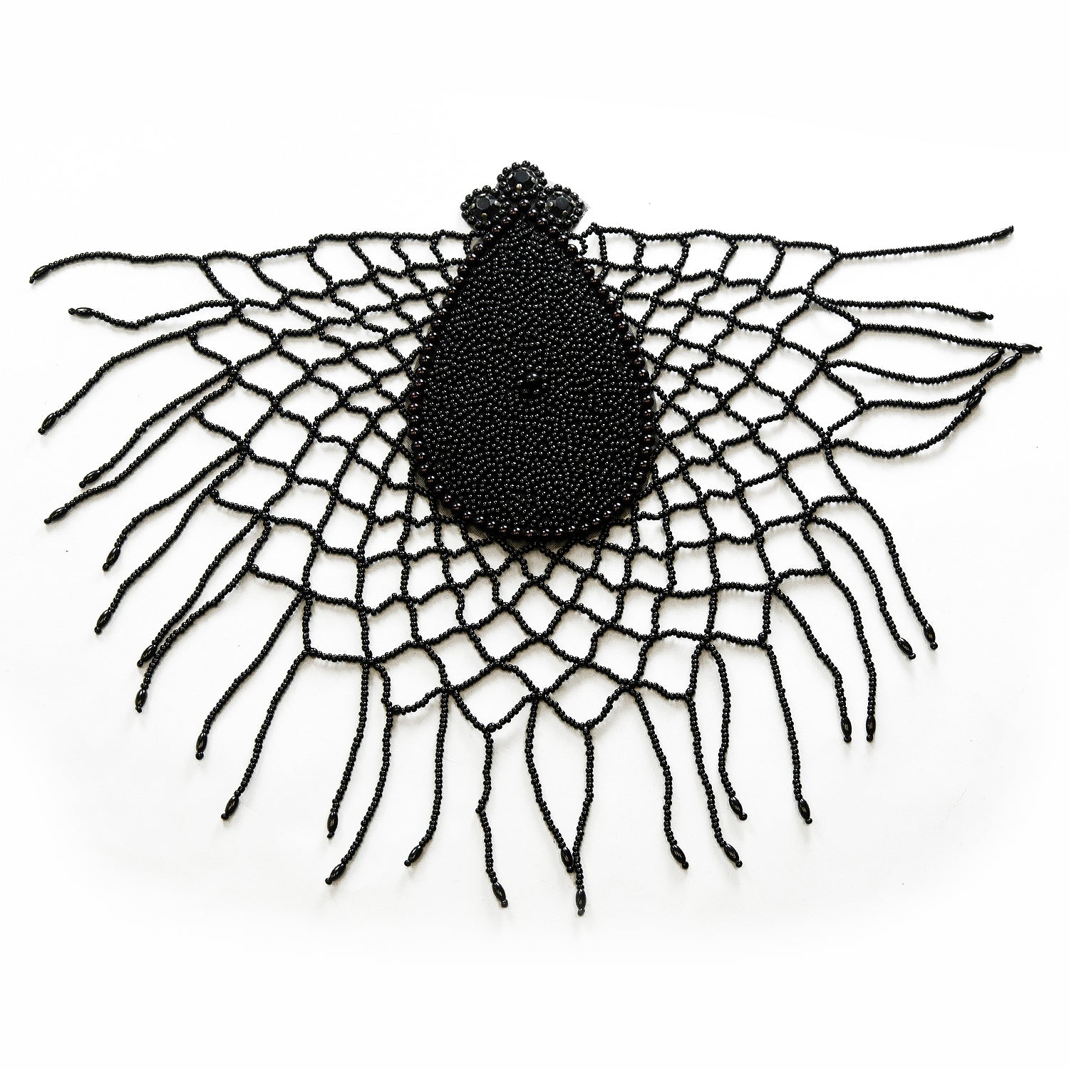 Spiderweb Beaded Applique Black Sequin & Beaded Appliques