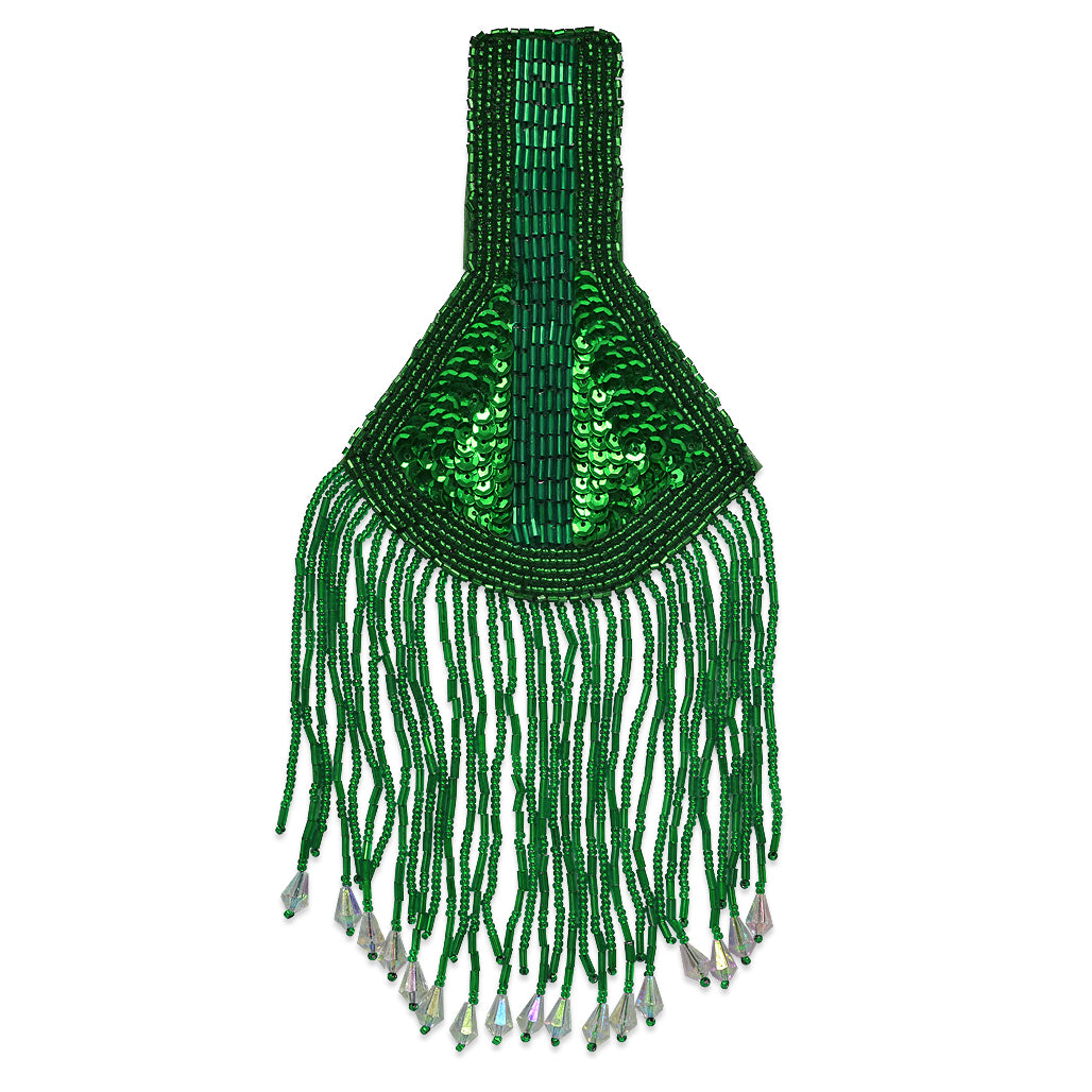 Designer Epaulet Sequin Applique/Patch Kelly Green Sequin & Beaded Appliques