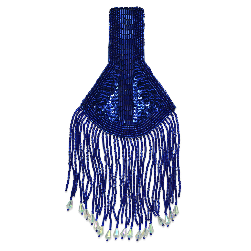 Designer Epaulet Sequin Applique/Patch Royal Blue Sequin & Beaded Appliques