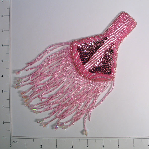 Designer Epaulet Sequin Applique/Patch Mauve Sequin & Beaded Appliques