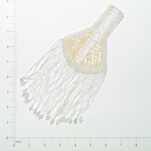 Designer Epaulet Sequin Applique/Patch Crystal Aurora Borealis Sequin & Beaded Appliques