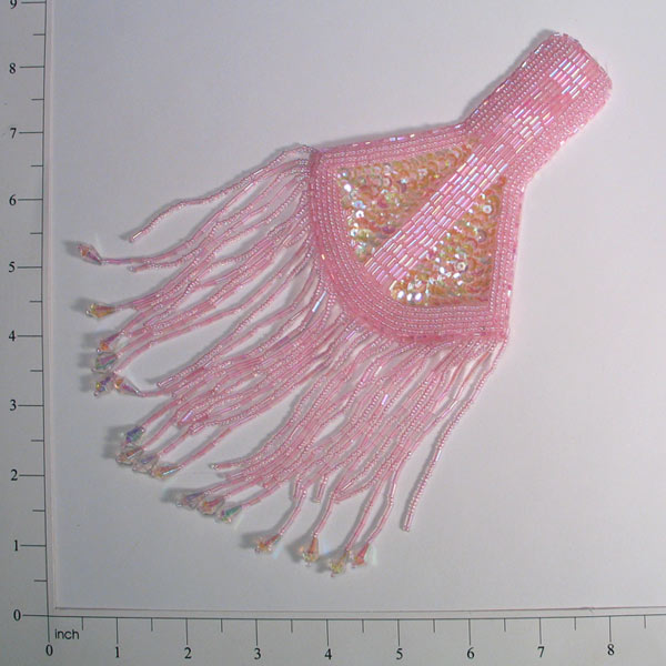 Designer Epaulet Sequin Applique/Patch Light Pink Sequin & Beaded Appliques