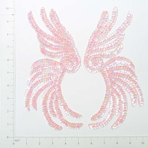 Seaweed Sequin Applique/Patch 9 1/2" x 4 1/2" Pack of 2 Rose Sequin & Beaded Appliques