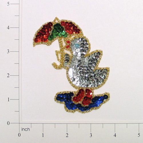 Baby Chick Sequin Applique/Patch Silver Sequin & Beaded Appliques