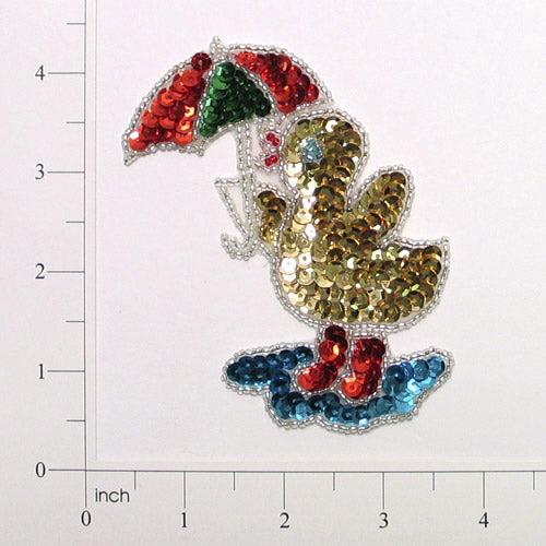Baby Chick Sequin Applique/Patch Gold Sequin & Beaded Appliques