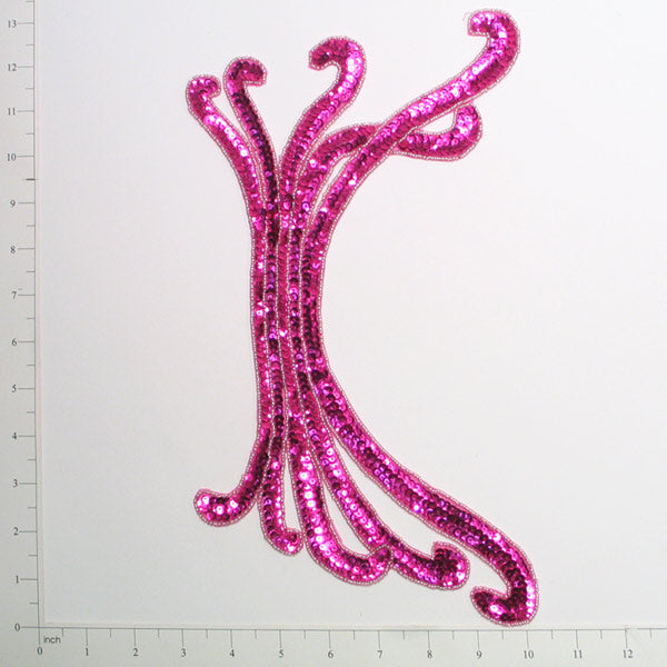 Long Swag Sequin Applique/Patch Fuchsia Sequin & Beaded Appliques