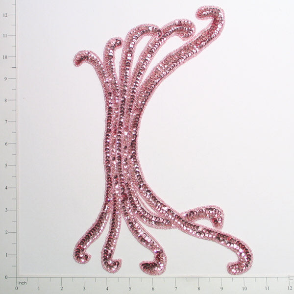 Long Swag Sequin Applique/Patch Mauve Sequin & Beaded Appliques