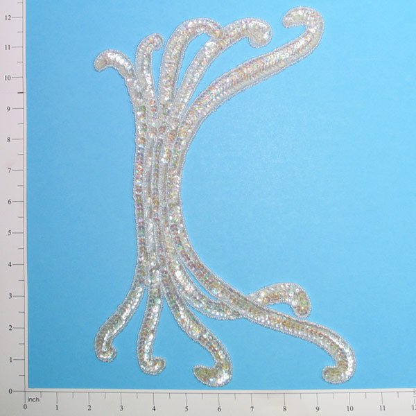Long Swag Sequin Applique/Patch Crystal Aurora Borealis Sequin & Beaded Appliques