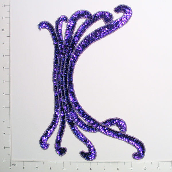 Long Swag Sequin Applique/Patch Purple Sequin & Beaded Appliques