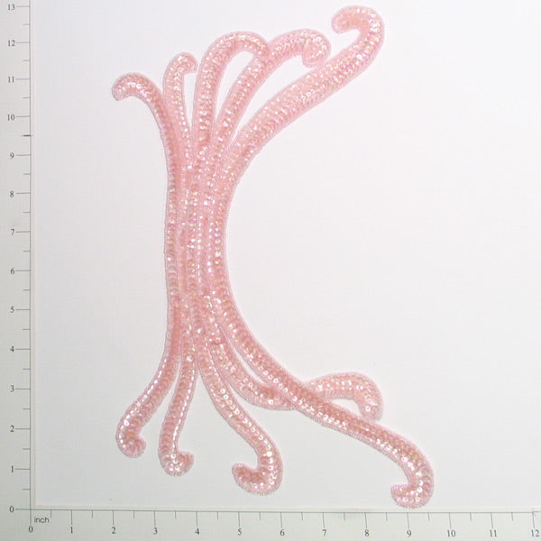 Long Swag Sequin Applique/Patch Light Pink Sequin & Beaded Appliques