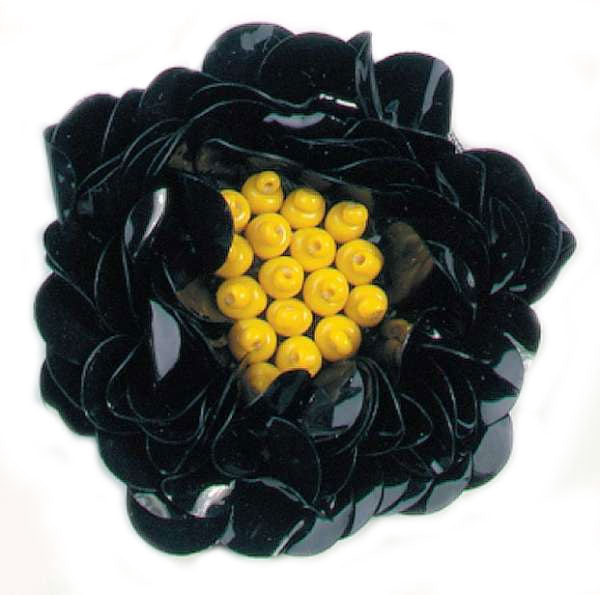 2" Twisted Sequin Flower Applique/Patch Black Sequin & Beaded Appliques