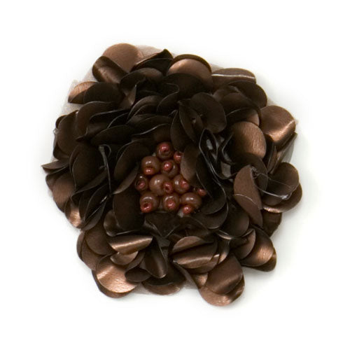 2" Twisted Sequin Flower Applique/Patch Matte Brown Sequin & Beaded Appliques
