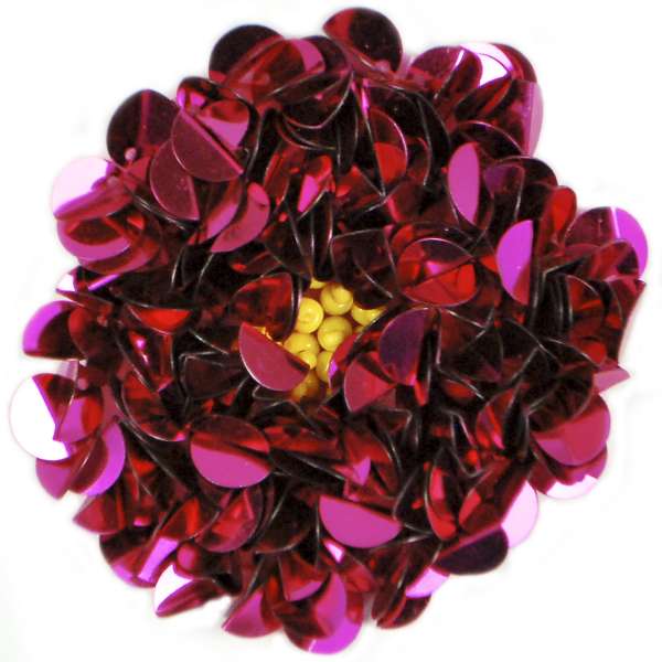 3" Twisted Sequin Flower Applique/Patch Fuchsia Sequin & Beaded Appliques