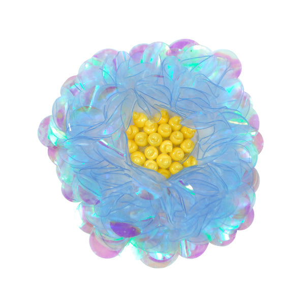 3" Twisted Sequin Flower Applique/Patch Light Blue Sequin & Beaded Appliques