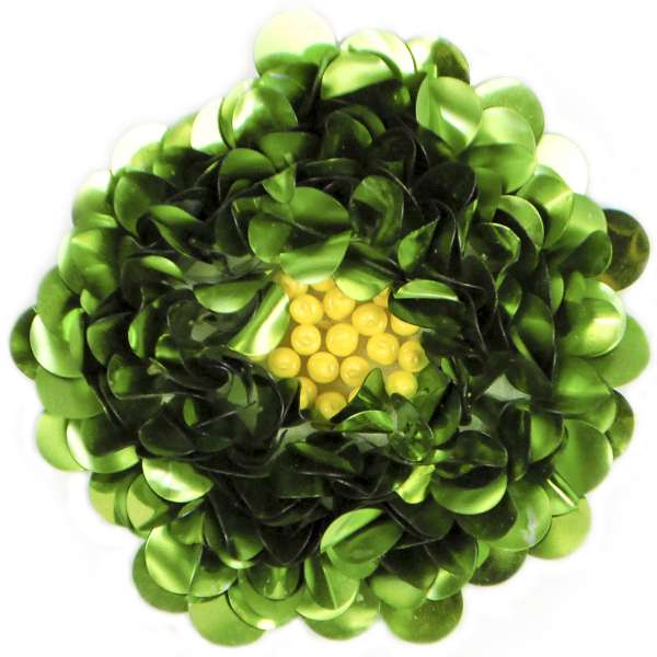 3" Twisted Sequin Flower Applique/Patch Lime Sequin & Beaded Appliques