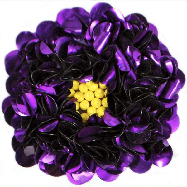 3" Twisted Sequin Flower Applique/Patch Purple Sequin & Beaded Appliques