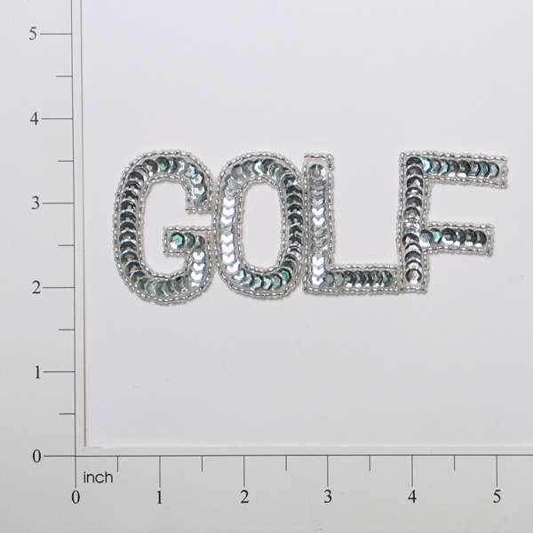 Golf Sequin Applique/Patch - Silver Sequin & Beaded Appliques