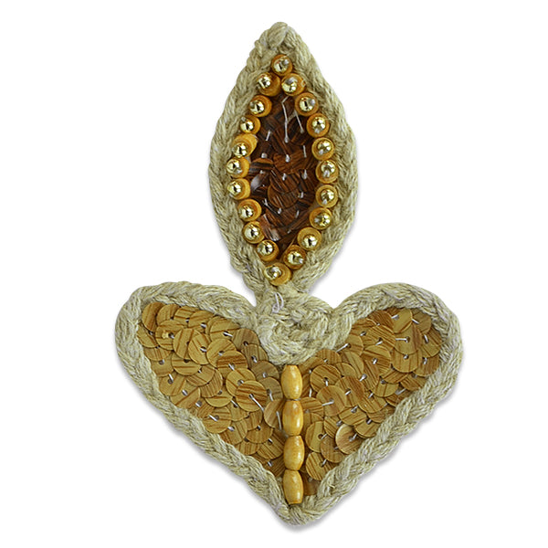 Wood Sprout Natural Applique/Patch 4" x 2 3/4" - Natural Multi Appliques