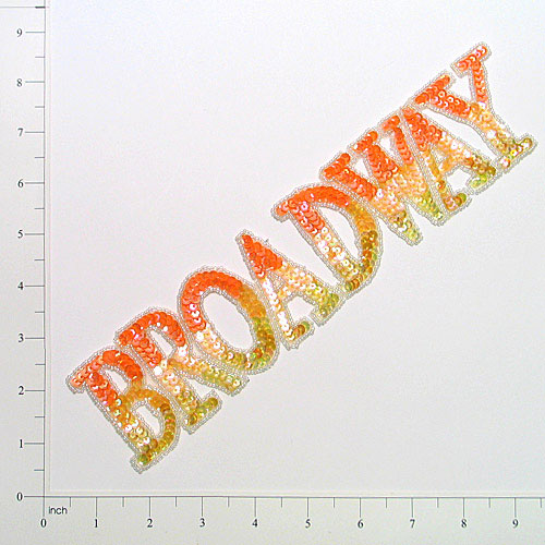 Broadway Sequin Applique/Patch - Orange Sequin & Beaded Appliques