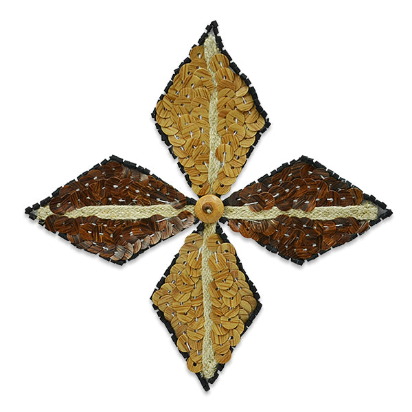 Diamond Cross Natural Applique/Patch 4 3/4" x 4 3/4" - Natural Multi Appliques
