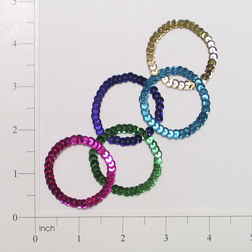 Scatter Rings Applique - Multi Colors Sequin & Beaded Appliques