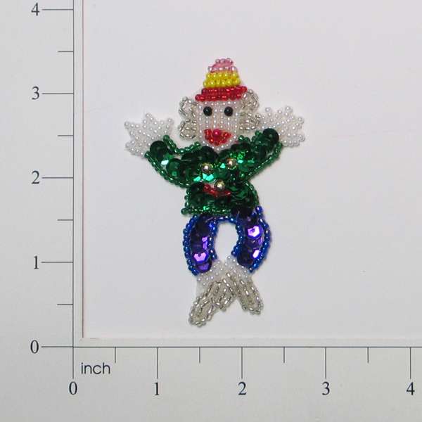 Clown Sequin Applique/Patch - Mini - Multi Colors Sequin & Beaded Appliques