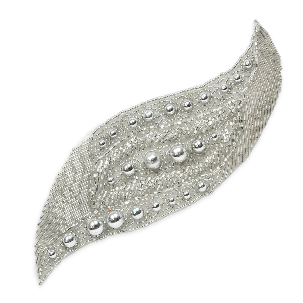 Athens Beaded Applique/Patch Silver Sequin & Beaded Appliques