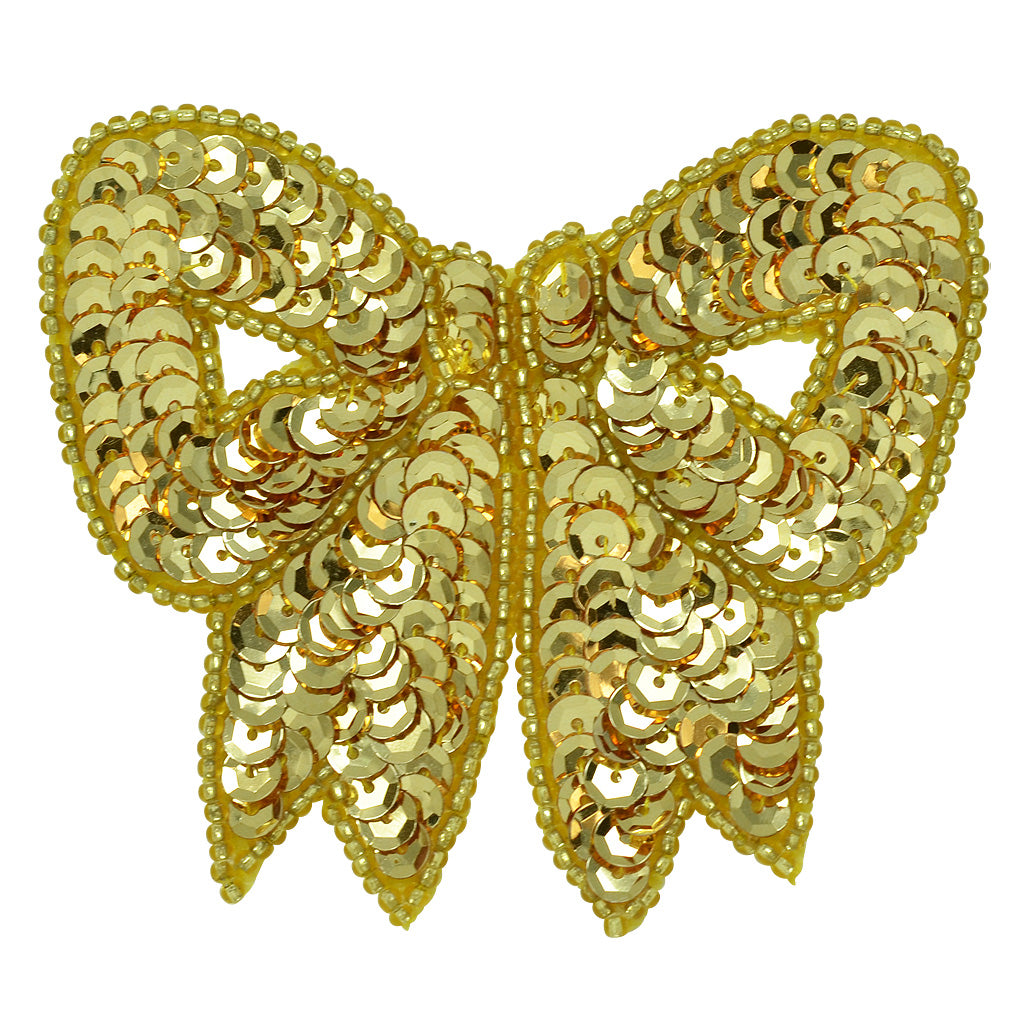 3 1/4" x 3" Bow Sequin Applique/Patch Bow Appliques
