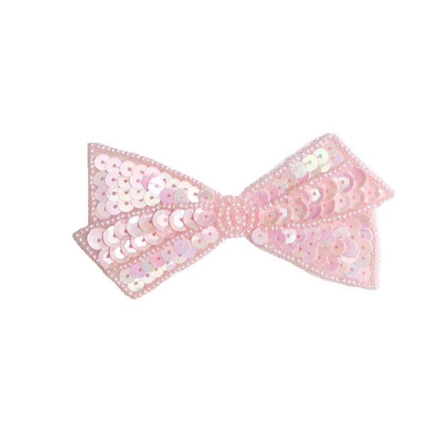3 3/4" x 1 3/4" Bow Sequin Applique/Patch Rose Sequin & Beaded Appliques