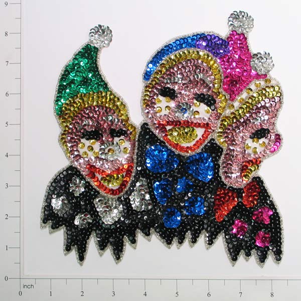 Jesters Sequin Applique/Patch - Multi Colors Sequin & Beaded Appliques