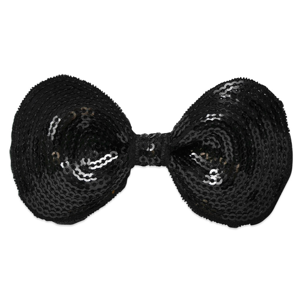 3 3/4" x 2" Bow Sequin Applique/Patch Black Sequin & Beaded Appliques