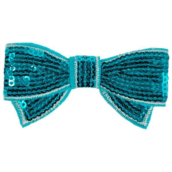3-D Mini Bowtie Sequin Applique/Patch Blue Sequin & Beaded Appliques