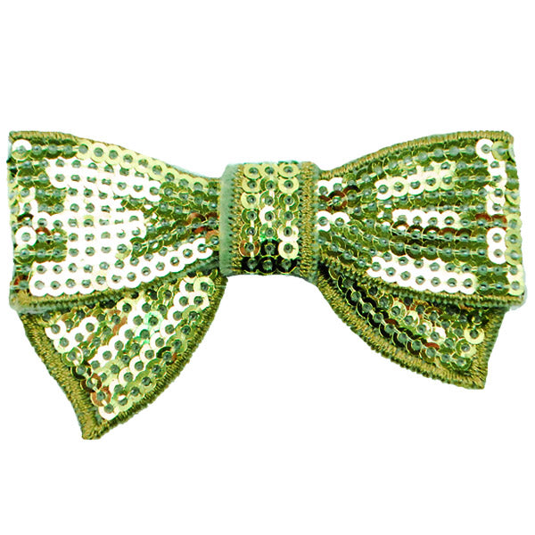 3-D Mini Bowtie Sequin Applique/Patch Lime Sequin & Beaded Appliques