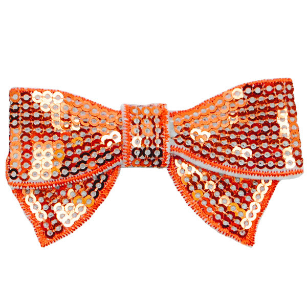 3-D Mini Bowtie Sequin Applique/Patch Bright Orange Sequin & Beaded Appliques
