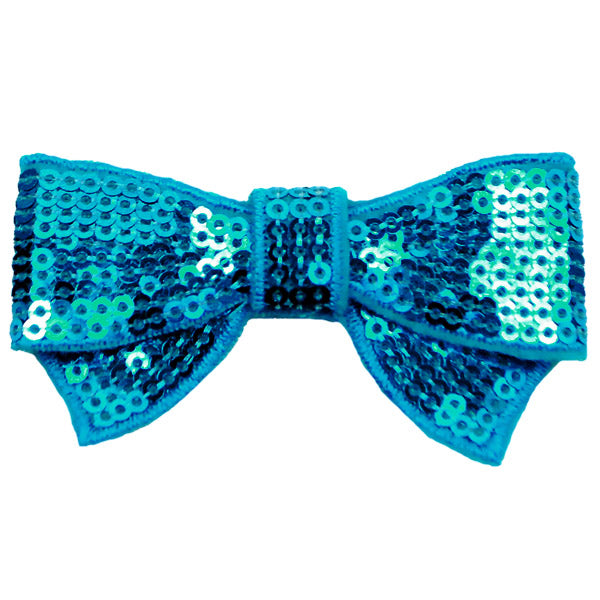 3-D Mini Bowtie Sequin Applique/Patch Bright Turquoise Sequin & Beaded Appliques
