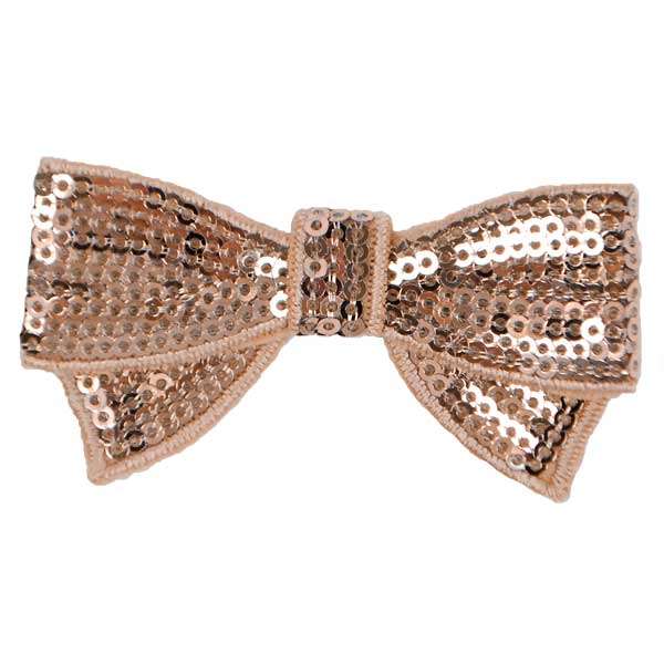 3-D Mini Bowtie Sequin Applique/Patch Copper Sequin & Beaded Appliques