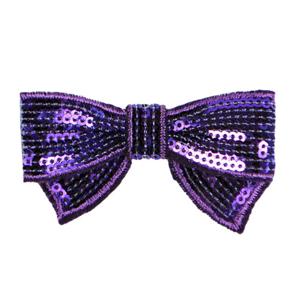 3-D Mini Bowtie Sequin Applique/Patch Purple Sequin & Beaded Appliques