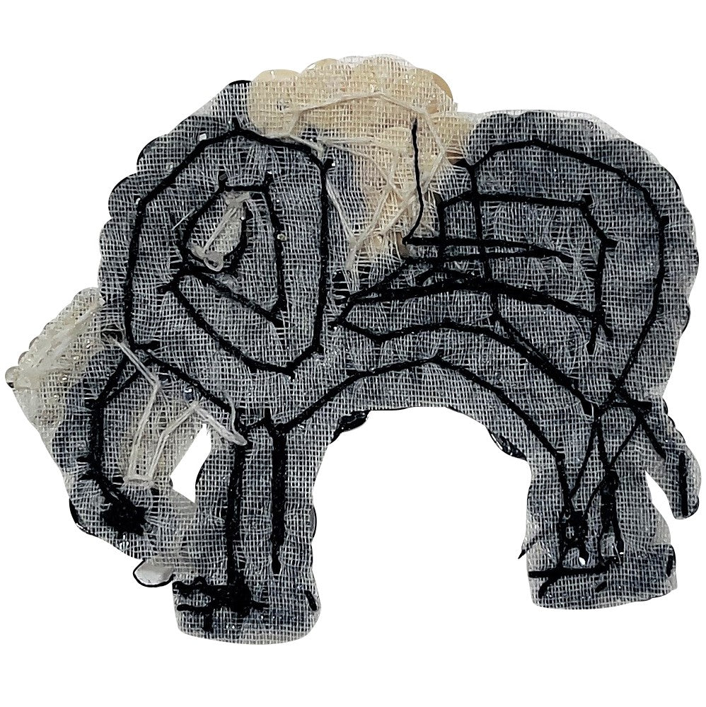Elephant Sequin Applique - Gray Sequin & Beaded Appliques