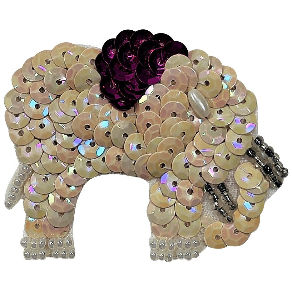 Elephant Sequin Applique/Patch - SM3442-93-08 - Multi Colors Sequin & Beaded Appliques