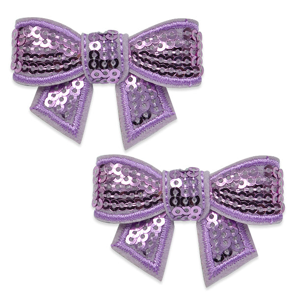 3-D Mini Bow Sequin Applique/Patch Pk/2 Lavender Accessories
